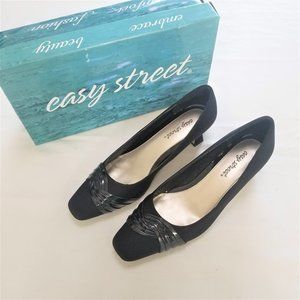 Easy Street Tidal Women’s Super Flex Black Micro Closed Toe Pumps Size 8.5 M